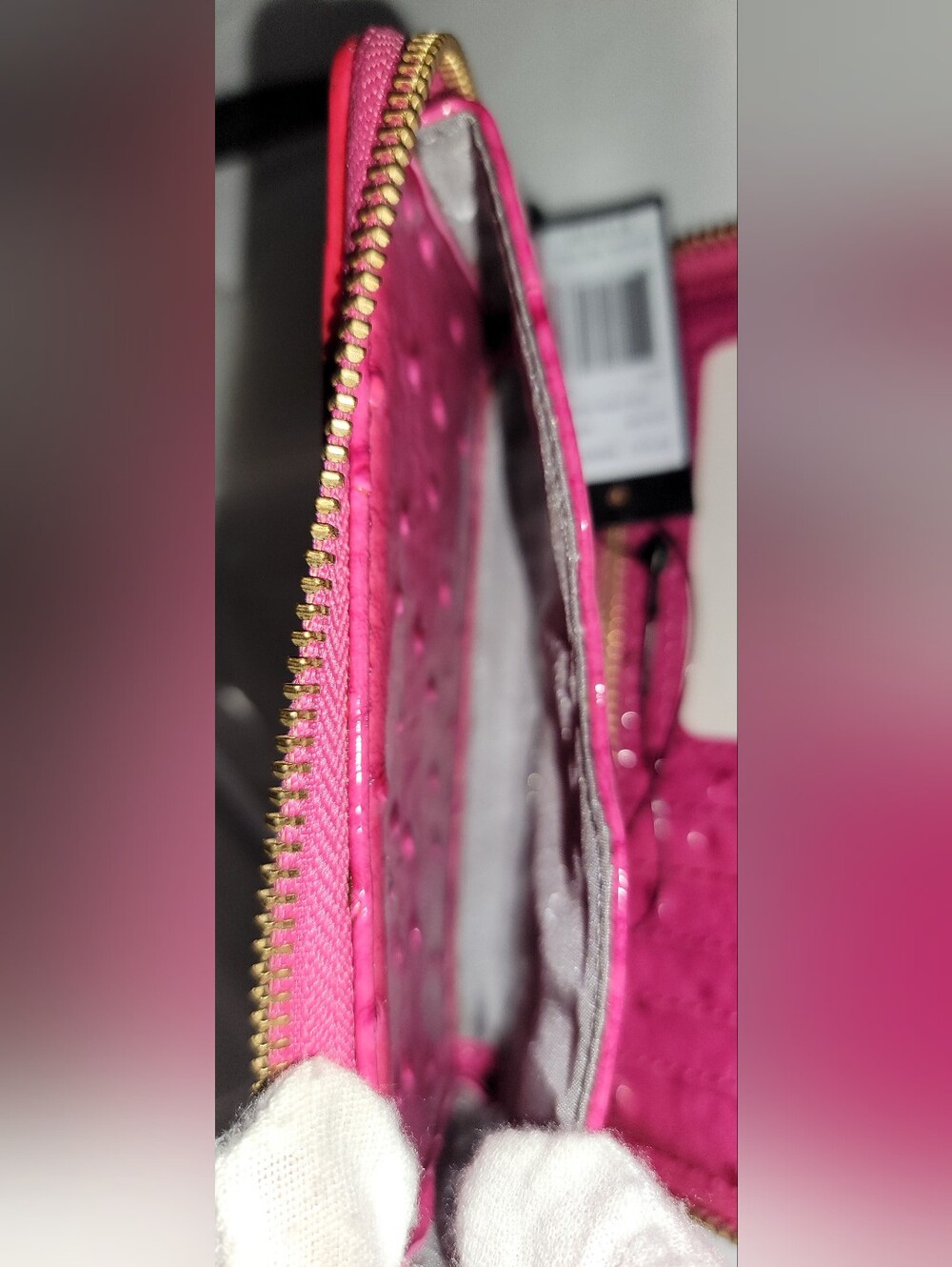 Marc by Marc Jacobs Hot Pink Ostrich-Embossed Wristlet Clutch Wallet NWT. - Picture 5 of 16
